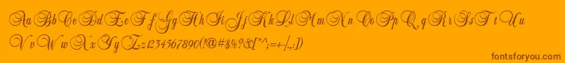 BalmoralIcg-Schriftart – Braune Schriften auf orangefarbenem Hintergrund
