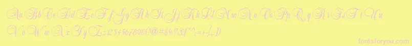 Шрифт BalmoralIcg – розовые шрифты на жёлтом фоне