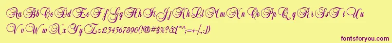 Weitere Informationen zur BalmoralIcg-Schriftart BalmoralIcg-Schriftart – Violette Schriften auf gelbem Hintergrund
