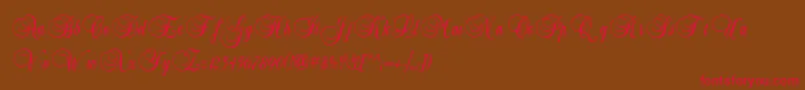 BalmoralIcg-Schriftart – Rote Schriften auf braunem Hintergrund