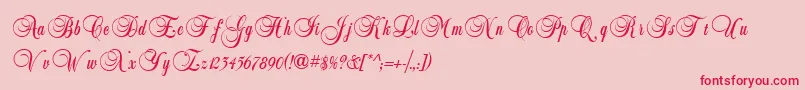 BalmoralIcg-Schriftart – Rote Schriften auf rosa Hintergrund