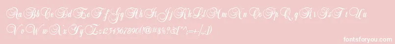 Fonte BalmoralIcg – fontes brancas em um fundo rosa