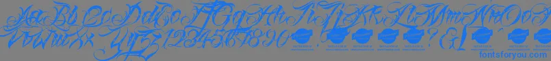 Linascriptdotaltdemo Font – Blue Fonts on Gray Background