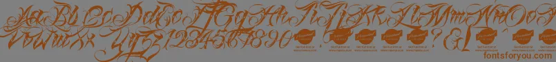 Linascriptdotaltdemo Font – Brown Fonts on Gray Background