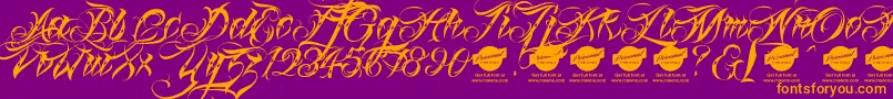 Linascriptdotaltdemo Font – Orange Fonts on Purple Background