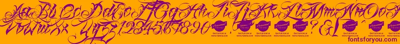 Linascriptdotaltdemo Font – Purple Fonts on Orange Background