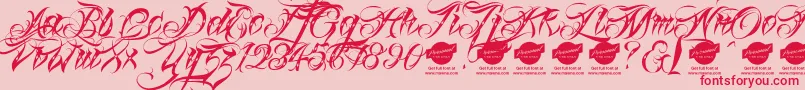 Linascriptdotaltdemo Font – Red Fonts on Pink Background