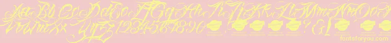 Linascriptdotaltdemo Font – Yellow Fonts on Pink Background