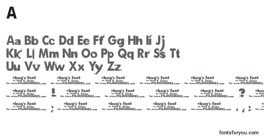 Schriftart A – Alphabet, Zahlen, spezielle Symbole