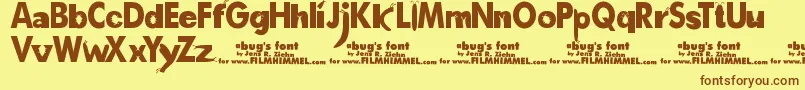 A Font – Brown Fonts on Yellow Background