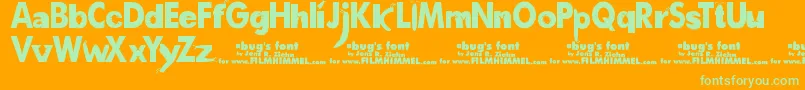 A Font – Green Fonts on Orange Background