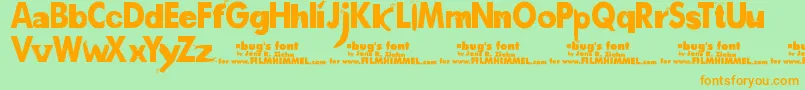 A Font – Orange Fonts on Green Background