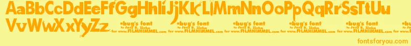 A Font – Orange Fonts on Yellow Background