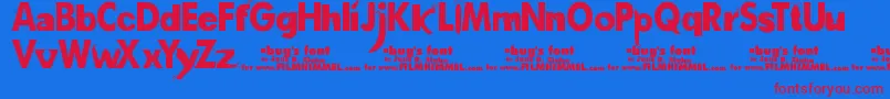 A Font – Red Fonts on Blue Background