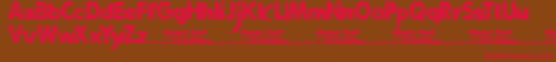 A-Schriftart – Rote Schriften auf braunem Hintergrund