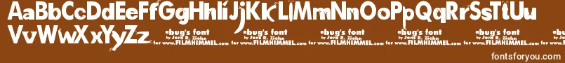 A Font – White Fonts on Brown Background