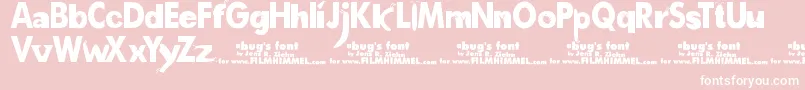 A Font – White Fonts on Pink Background