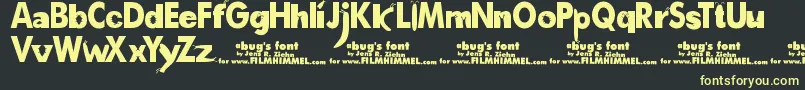 A Font – Yellow Fonts on Black Background