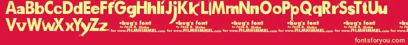 A Font – Yellow Fonts on Red Background