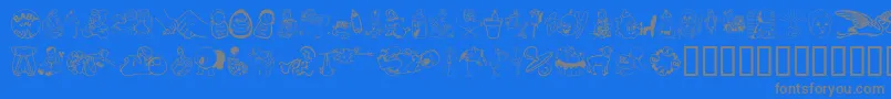 フォントBaby ffy – 青い背景に灰色の文字
