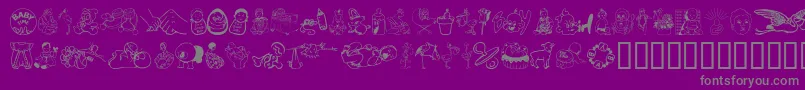 Baby ffy-Schriftart – Graue Schriften auf violettem Hintergrund
