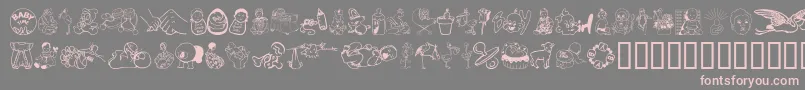 フォントBaby ffy – 灰色の背景にピンクのフォント
