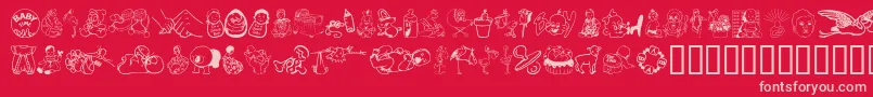 Baby ffy Font – Pink Fonts on Red Background