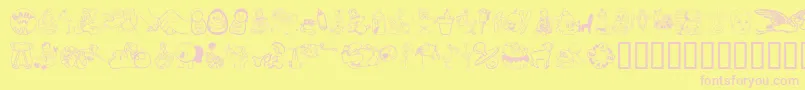 Шрифт Baby ffy – розовые шрифты на жёлтом фоне