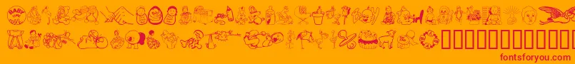 Baby ffy Font – Red Fonts on Orange Background