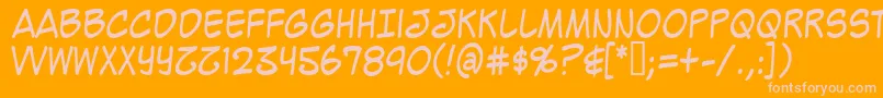 MightyZeoCaps2.0-Schriftart – Rosa Schriften auf orangefarbenem Hintergrund