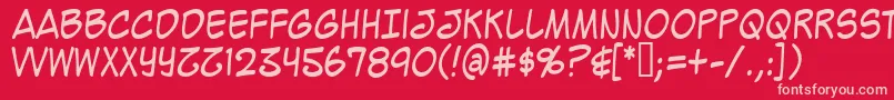 Fonte MightyZeoCaps2.0 – fontes rosa em um fundo vermelho