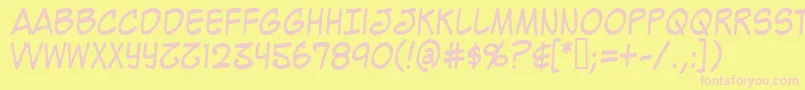 MightyZeoCaps2.0 Font – Pink Fonts on Yellow Background