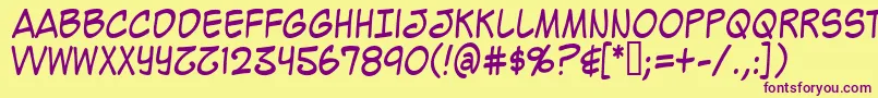 MightyZeoCaps2.0 Font – Purple Fonts on Yellow Background