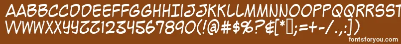 MightyZeoCaps2.0 Font – White Fonts on Brown Background