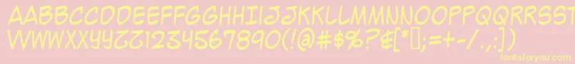 MightyZeoCaps2.0 Font – Yellow Fonts on Pink Background