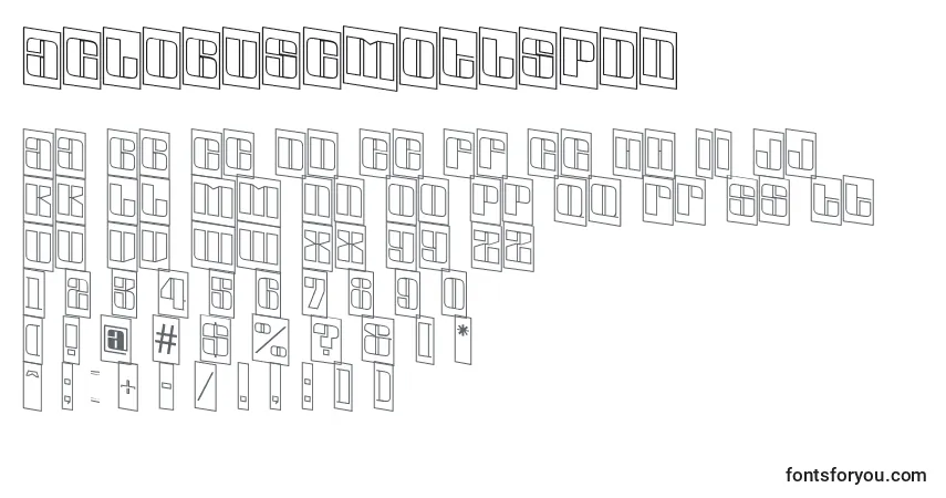 AGlobuscmotlspdn Font – alphabet, numbers, special characters