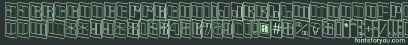 フォントAGlobuscmotlspdn – 黒い背景に緑の文字