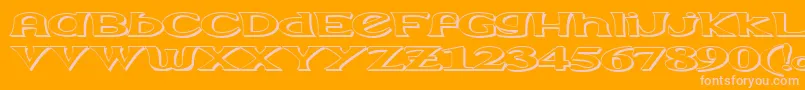 Extrasom-fontti – vaaleanpunaiset fontit oranssilla taustalla