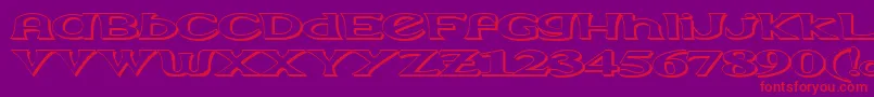 フォントExtrasom – 紫の背景に赤い文字