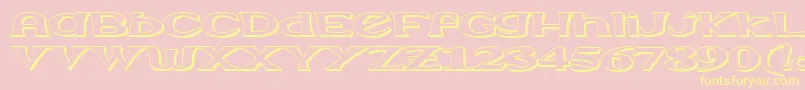 Extrasom Font – Yellow Fonts on Pink Background