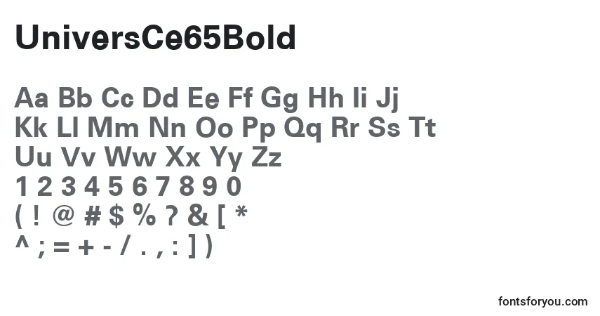 Schriftart UniversCe65Bold – Alphabet, Zahlen, spezielle Symbole