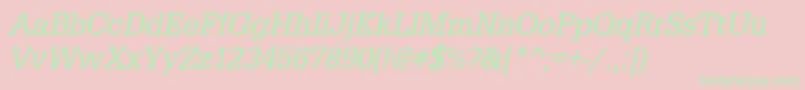 UrwegyptiennetextnarOblique Font – Green Fonts on Pink Background