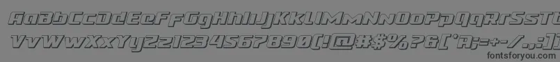 フォントCobaltalien3Dital – 黒い文字の灰色の背景