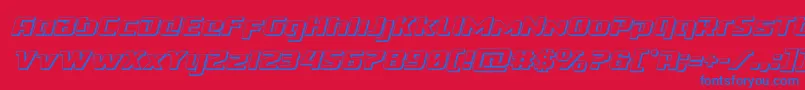 Cobaltalien3Dital-Schriftart – Blaue Schriften auf rotem Hintergrund