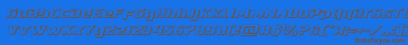 Cobaltalien3Dital-Schriftart – Braune Schriften auf blauem Hintergrund