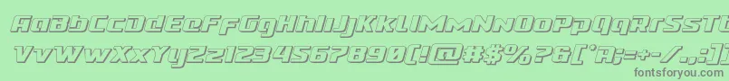 フォントCobaltalien3Dital – 緑の背景に灰色の文字