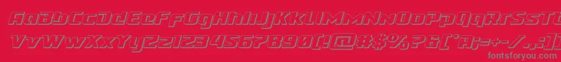 Cobaltalien3Dital-Schriftart – Graue Schriften auf rotem Hintergrund