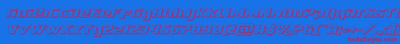 Cobaltalien3Dital-Schriftart – Rote Schriften auf blauem Hintergrund