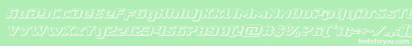 Cobaltalien3Dital-Schriftart – Weiße Schriften auf grünem Hintergrund