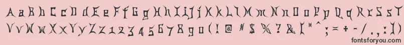 フォントChina ffy – ピンクの背景に黒い文字